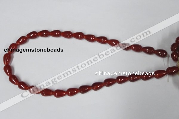 CAA131 15.5 inches 9*14mm teardrop red agate gemstone beads