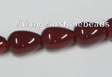 CAA132 15.5 inches 10*14mm teardrop red agate gemstone beads