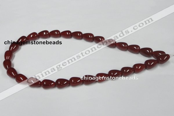 CAA132 15.5 inches 10*14mm teardrop red agate gemstone beads