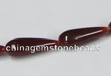 CAA133 15.5 inches 8*22mm teardrop red agate gemstone beads