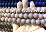 CAA1333 15.5 inches 12mm round matte plated druzy agate beads