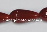 CAA134 15.5 inches 15*30mm teardrop red agate gemstone beads