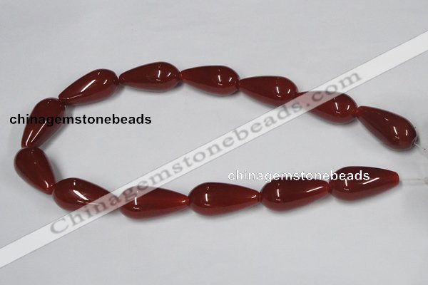 CAA134 15.5 inches 15*30mm teardrop red agate gemstone beads