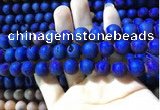 CAA1340 15.5 inches 12mm round matte plated druzy agate beads