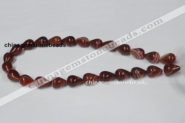 CAA135 15.5 inches 8*16mm teardrop red agate gemstone beads