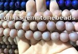 CAA1353 15.5 inches 14mm round matte plated druzy agate beads