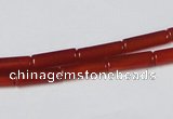 CAA136 15.5 inches 4*13mm column red agate gemstone beads