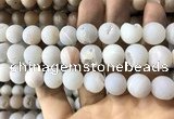 CAA1371 15.5 inches 16mm round matte plated druzy agate beads