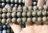 CAA1375 15.5 inches 16mm round matte plated druzy agate beads