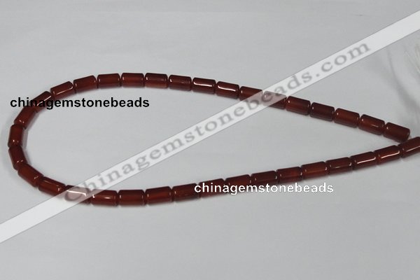 CAA138 15.5 inches 7*12mm column red agate gemstone beads