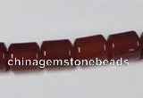 CAA139 15.5 inches 9*12mm column red agate gemstone beads