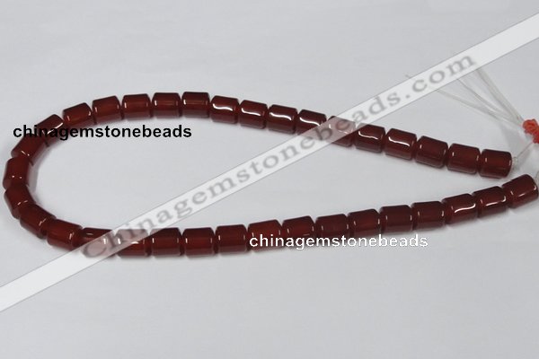 CAA139 15.5 inches 9*12mm column red agate gemstone beads