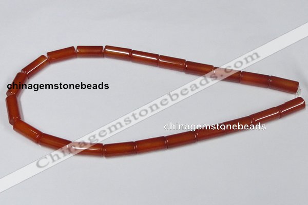 CAA140 15.5 inches 8*18mm column red agate gemstone beads