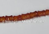 CAA142 15.5 inches 6*8mm bamboo shape red agate gemstone beads