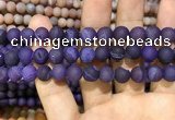 CAA1421 15.5 inches 10mm round matte druzy agate beads