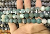 CAA1424 15.5 inches 10mm round matte druzy agate beads