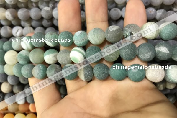 CAA1424 15.5 inches 10mm round matte druzy agate beads