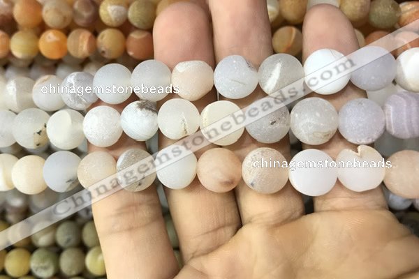 CAA1431 15.5 inches 12mm round matte druzy agate beads