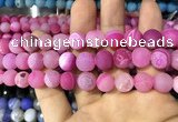 CAA1437 15.5 inches 12mm round matte druzy agate beads