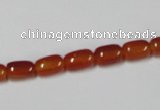 CAA144 15.5 inches 6*9mm drum red agate gemstone beads