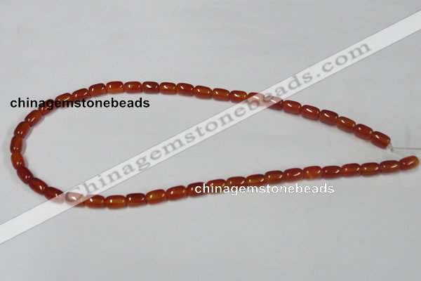 CAA144 15.5 inches 6*9mm drum red agate gemstone beads