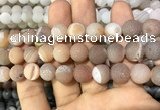 CAA1448 15.5 inches 14mm round matte druzy agate beads