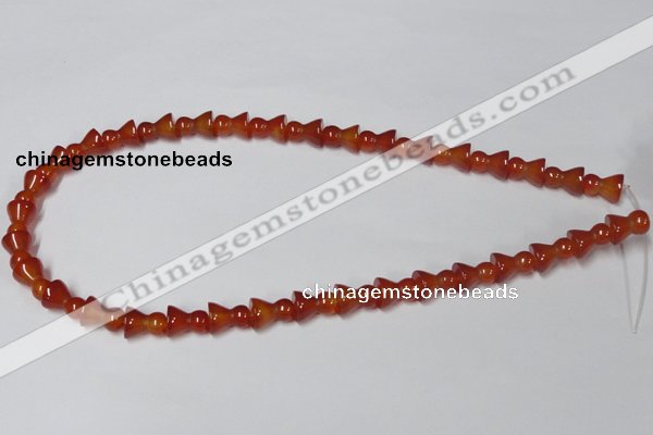 CAA145 15.5 inches 9*12mm bell shape red agate gemstone beads