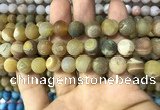 CAA1450 15.5 inches 14mm round matte druzy agate beads