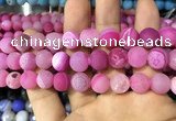 CAA1452 15.5 inches 14mm round matte druzy agate beads