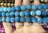 CAA1453 15.5 inches 14mm round matte druzy agate beads