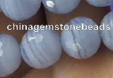 CAA1462 15.5 inches 9mm faceted round blue lace agate beads