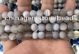 CAA1472 15.5 inches 10mm round matte banded agate beads wholesale