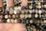 CAA1477 15.5 inches 10mm round matte banded agate beads wholesale