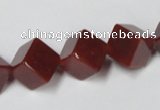 CAA148 15.5 inches 10*10mm cube red agate gemstone beads