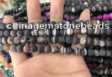 CAA1480 15.5 inches 6mm round matte banded agate beads wholesale