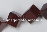 CAA149 15.5 inches 12*12mm cube red agate gemstone beads