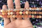 CAA1490 15.5 inches 6mm round matte banded agate beads wholesale