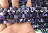 CAA1495 15.5 inches 6mm round matte banded agate beads wholesale