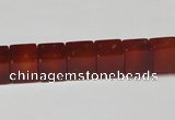 CAA150 15.5 inches 8*8mm cube red agate gemstone beads