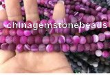 CAA1500 15.5 inches 6mm round matte banded agate beads wholesale