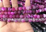 CAA1501 15.5 inches 8mm round matte banded agate beads wholesale