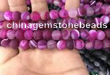 CAA1502 15.5 inches 10mm round matte banded agate beads wholesale