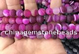 CAA1503 15.5 inches 12mm round matte banded agate beads wholesale