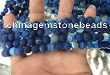 CAA1505 15.5 inches 6mm round matte banded agate beads wholesale