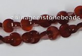 CAA151 15.5 inches 8*8mm curved moon red agate gemstone beads