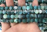 CAA1512 15.5 inches 10mm round matte banded agate beads wholesale