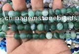 CAA1517 15.5 inches 10mm round matte banded agate beads wholesale