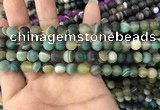 CAA1520 15.5 inches 6mm round matte banded agate beads wholesale