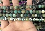 CAA1521 15.5 inches 8mm round matte banded agate beads wholesale