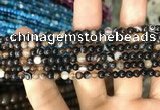 CAA1536 15.5 inches 4mm round banded agate beads wholesale